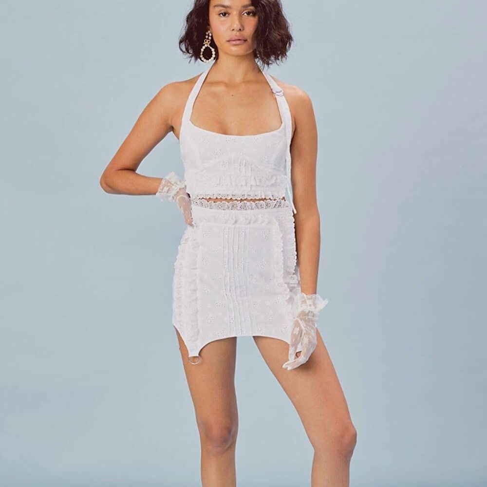 NWT For Love & Lemons Davenport SAMPLE Mini Skirt